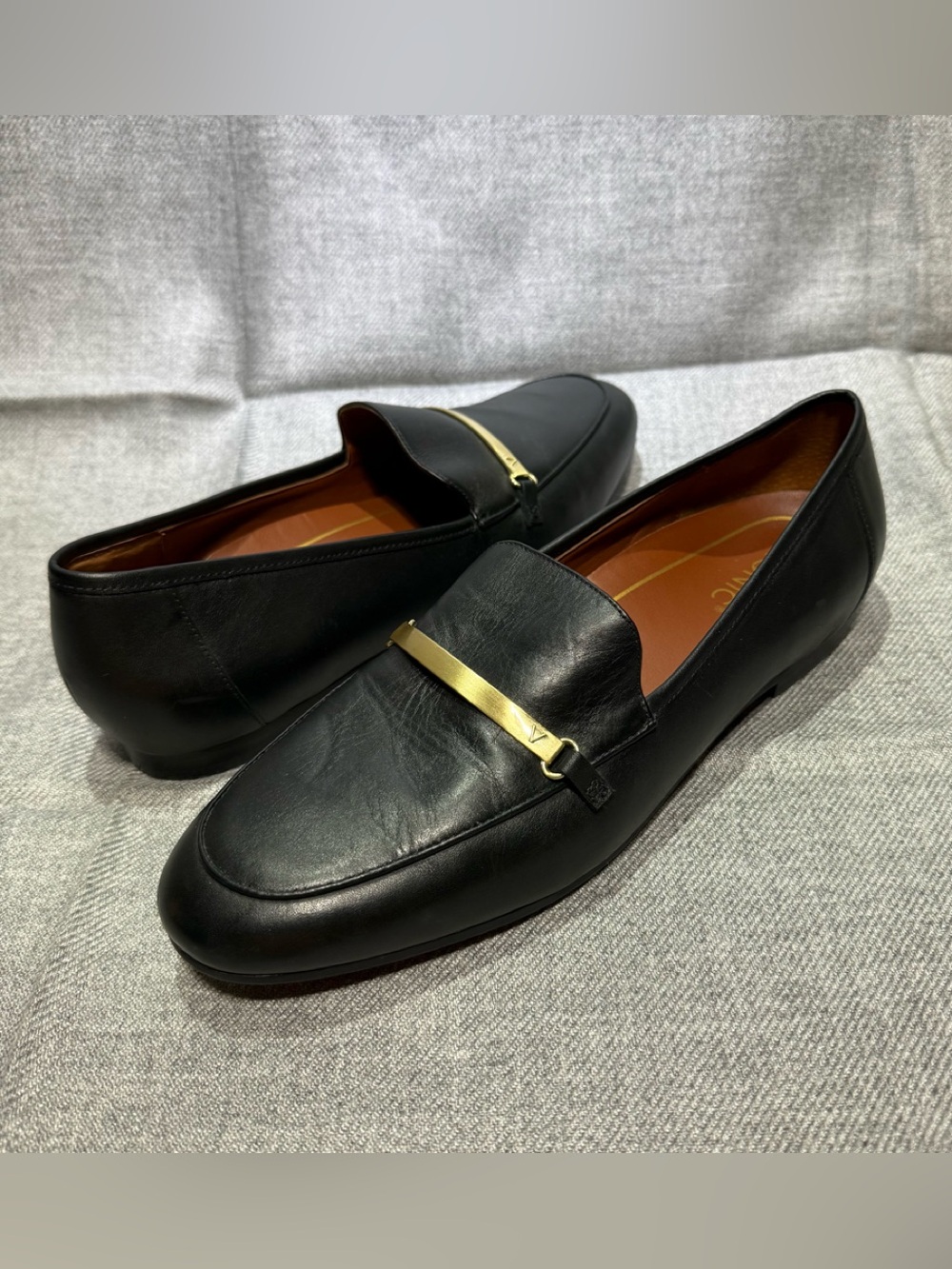 Vionic Evie Leather Loafers Women’s 11 Black Comfort Flats